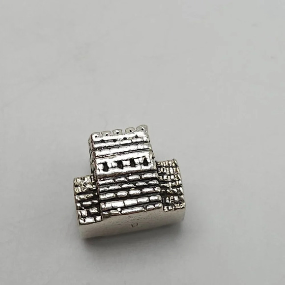 Castle Themed Sterling Silver Metal Bead Charm For European Bracelet Necklace - Picture 3 of 5